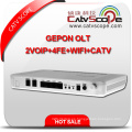 Alto rendimiento 4VoIP + 4fe + WiFi + CATV Gepon Unidad de terminal de red óptica ONU